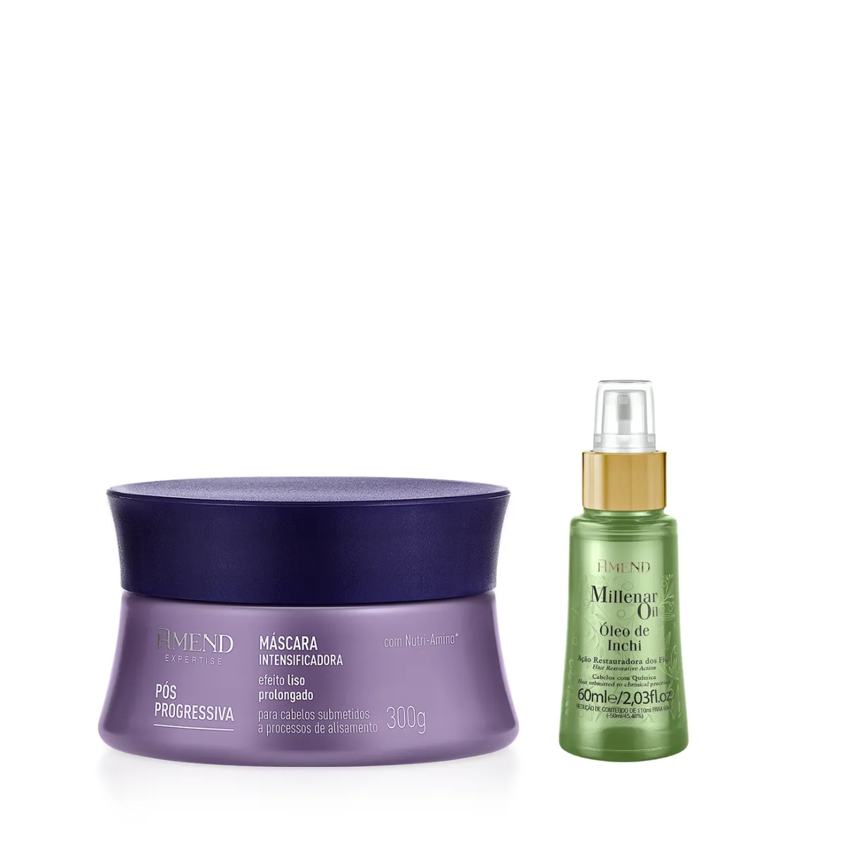 Amend Expertise Pós Progressiva Masc 300ml + Millenar Oil Inchi 60ml | By Linda