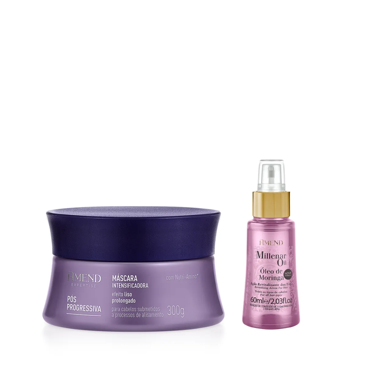 Amend Expertise Pós Progressiva Masc 300ml + Millenar Oil Moringa 60ml | By Linda