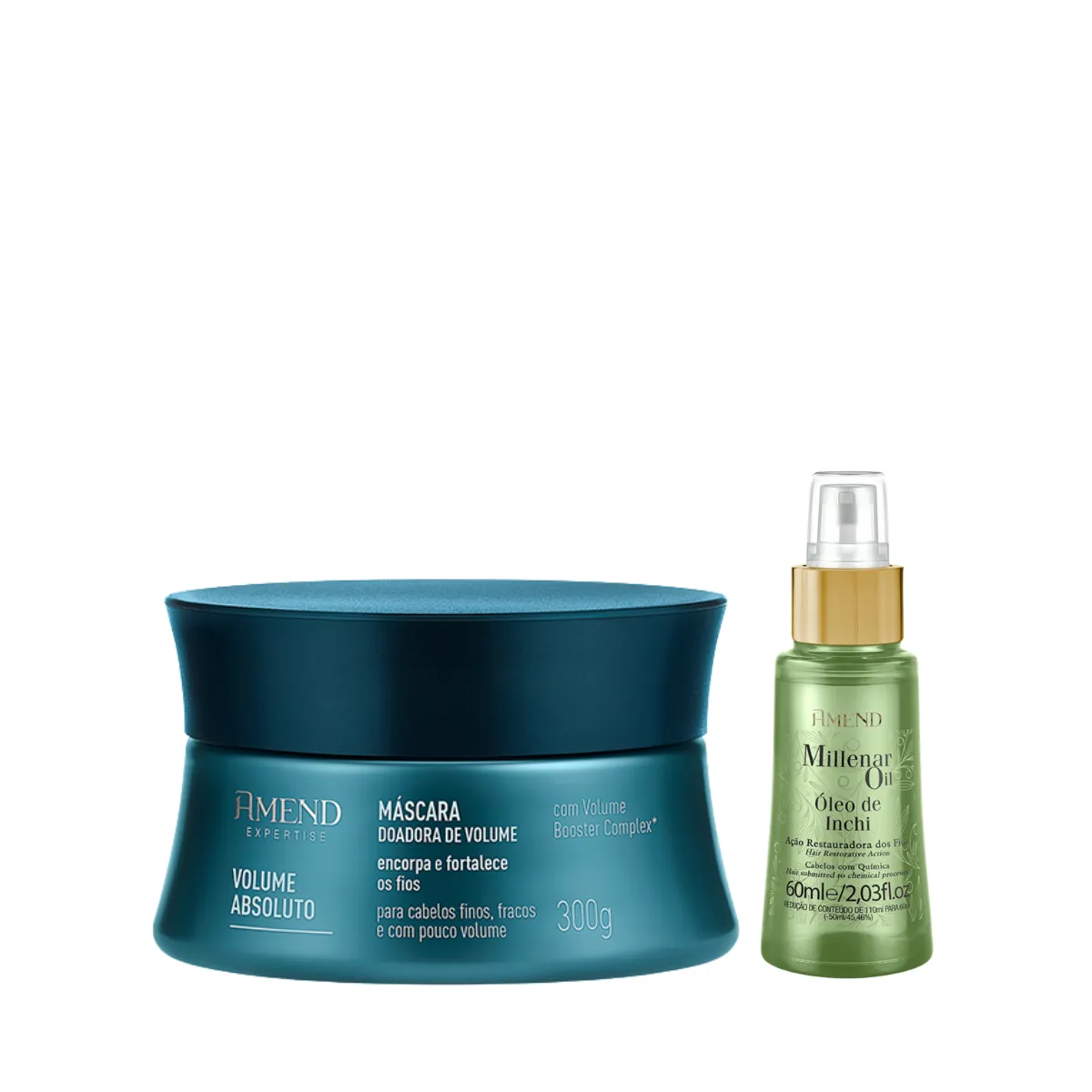 Amend Expertise Volume Absoluto Masc 300ml + Millenar Oil Inchi 60ml | By Linda