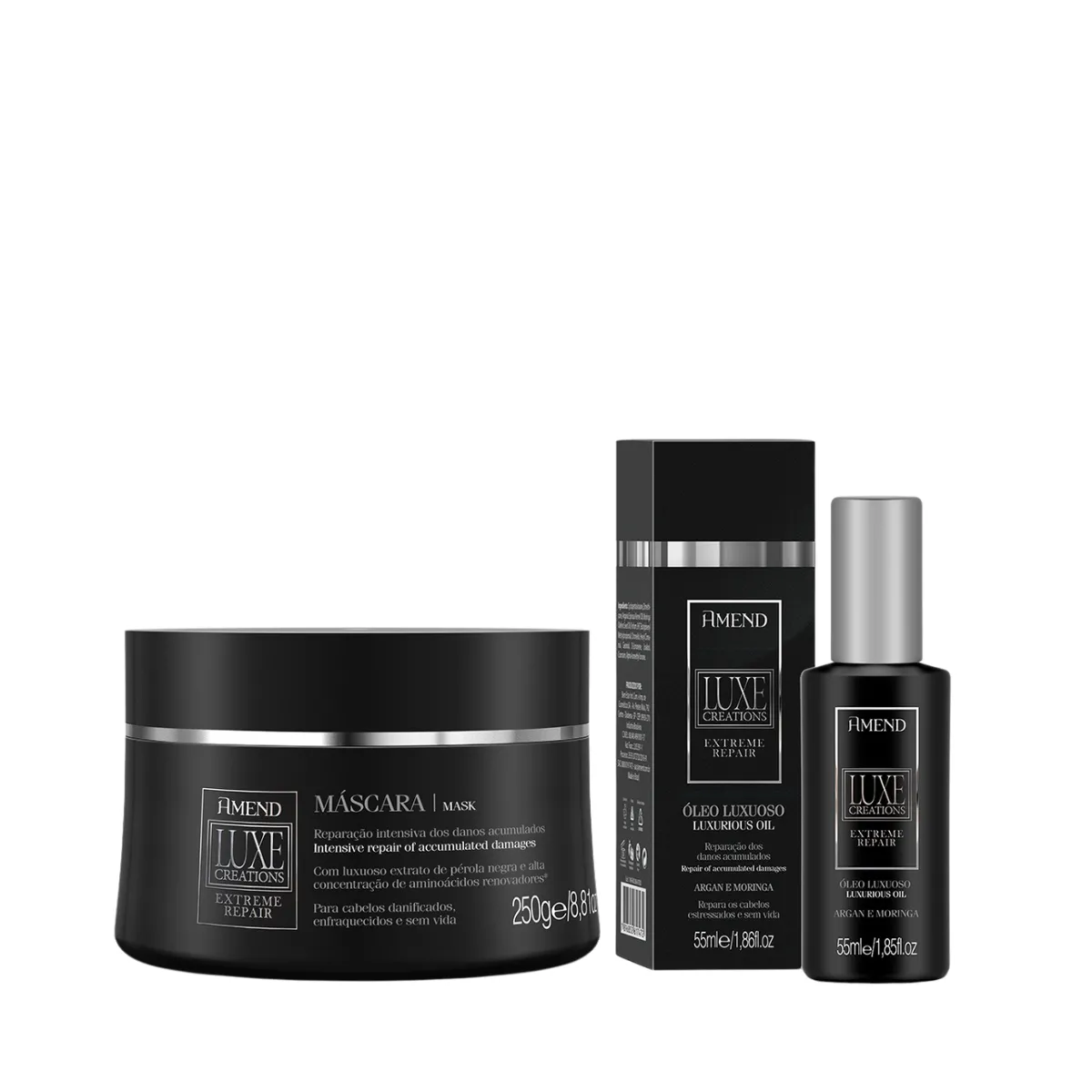 Amend Luxe Creations Extreme Repair Masc 300ml + Óleo 55ml | By Linda