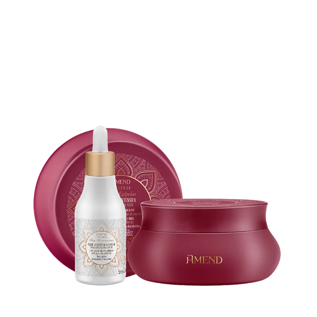 Amend Millenar Óleos Egípcios Masc 300ml + Óleo Elixir Nutritivo 75ml | By Linda