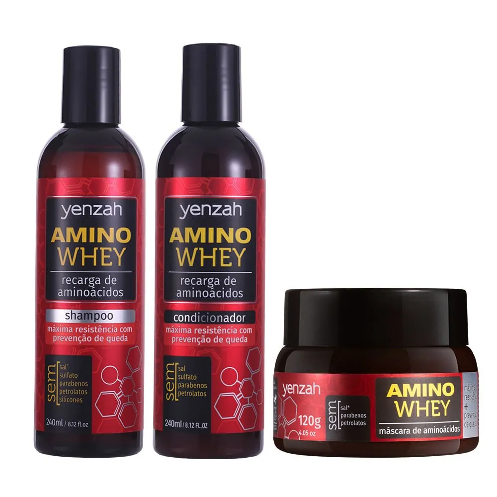 Kit Amino Whey Sh 240ml + Cond 240ml + Masc 120g | Compre na Linda
