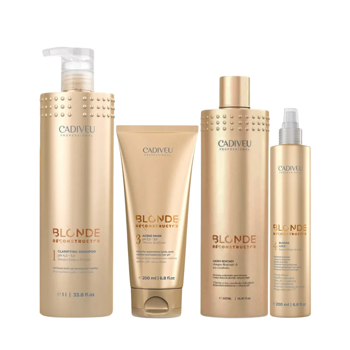 Cadiveu Blonde Duo Salão Acidificante+Grenny Remover+Leavein