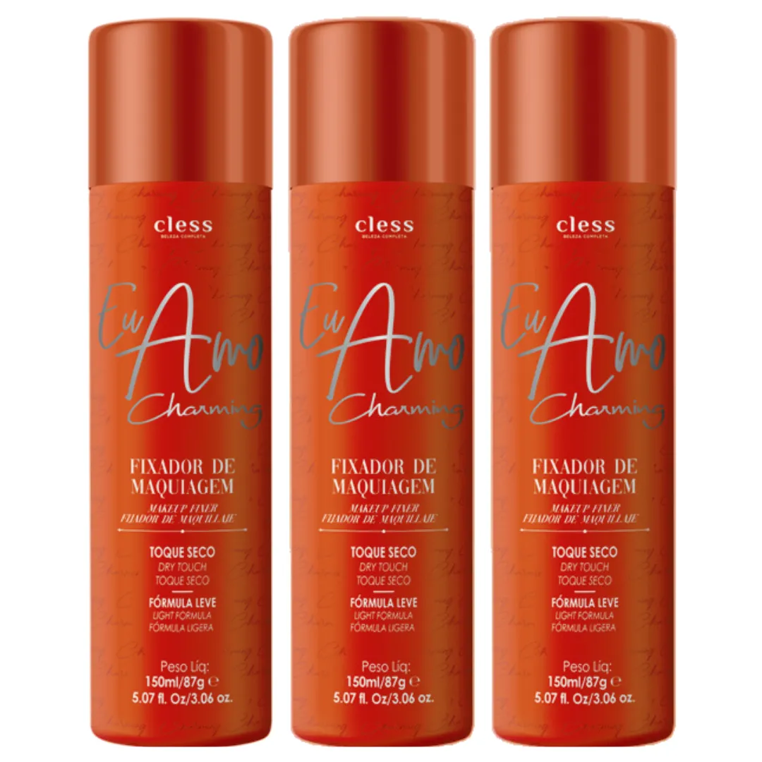 Cless Charming Eu Amo Fixador de Maquiagem 150ml - 03 Unidades