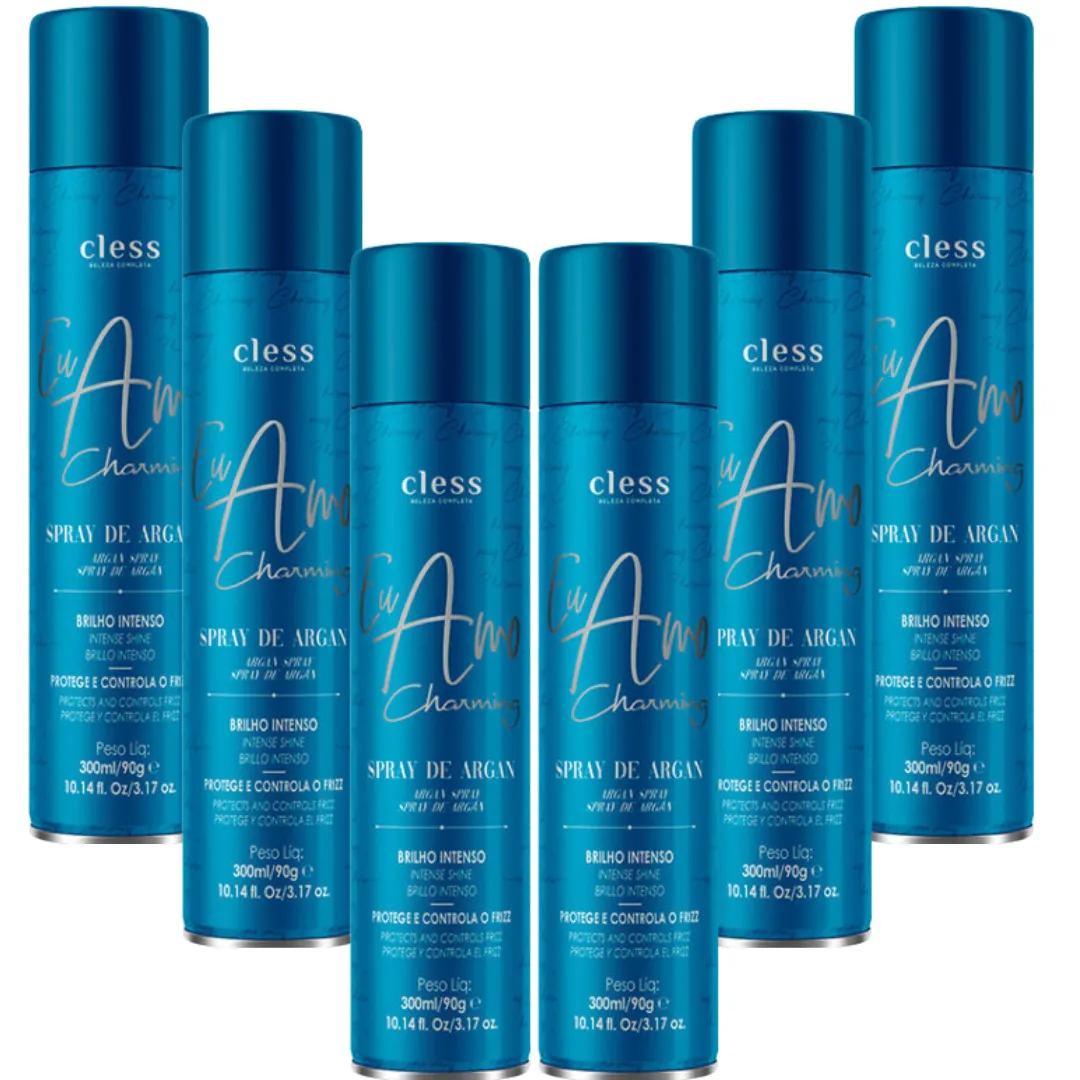 Cless Charming Spray de Brilho Argan 300ml - 06 Unidades