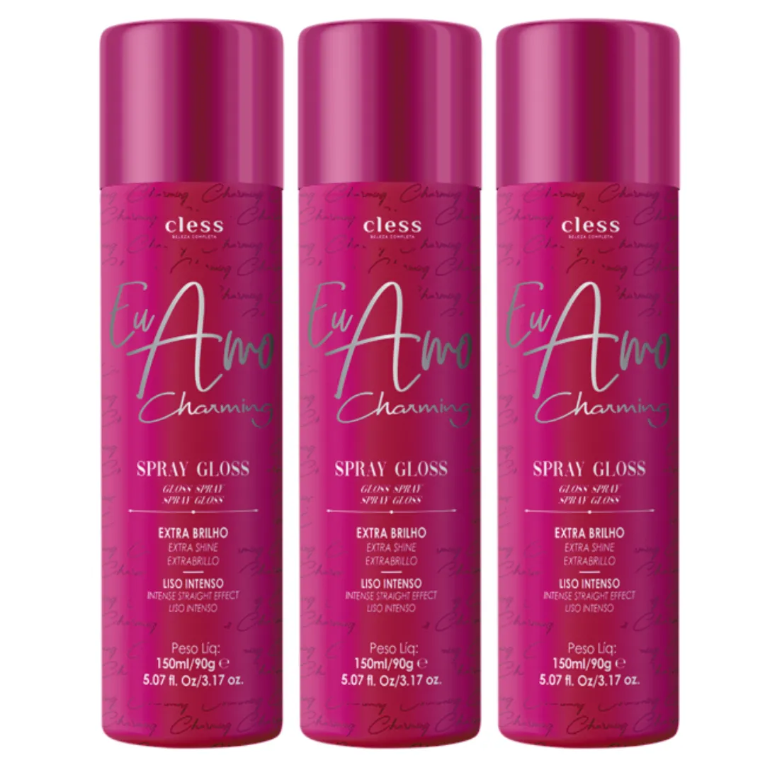 Cless Charming Spray de Brilho Gloss 150ml - 03 Unidades