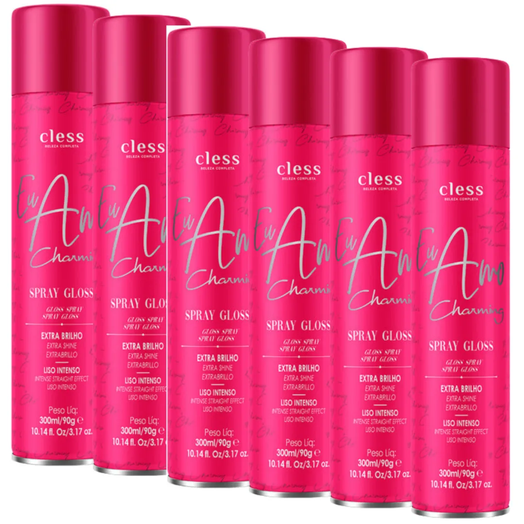 Cless Charming Spray de Brilho Gloss 300ml - 06 Unidades