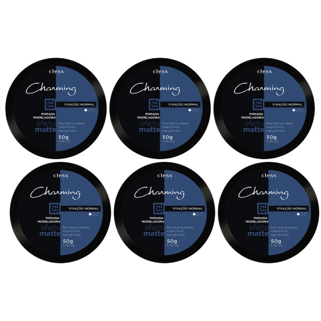 Cless Charming Men Pomada Matte 50g - Blue - 06 Unidades