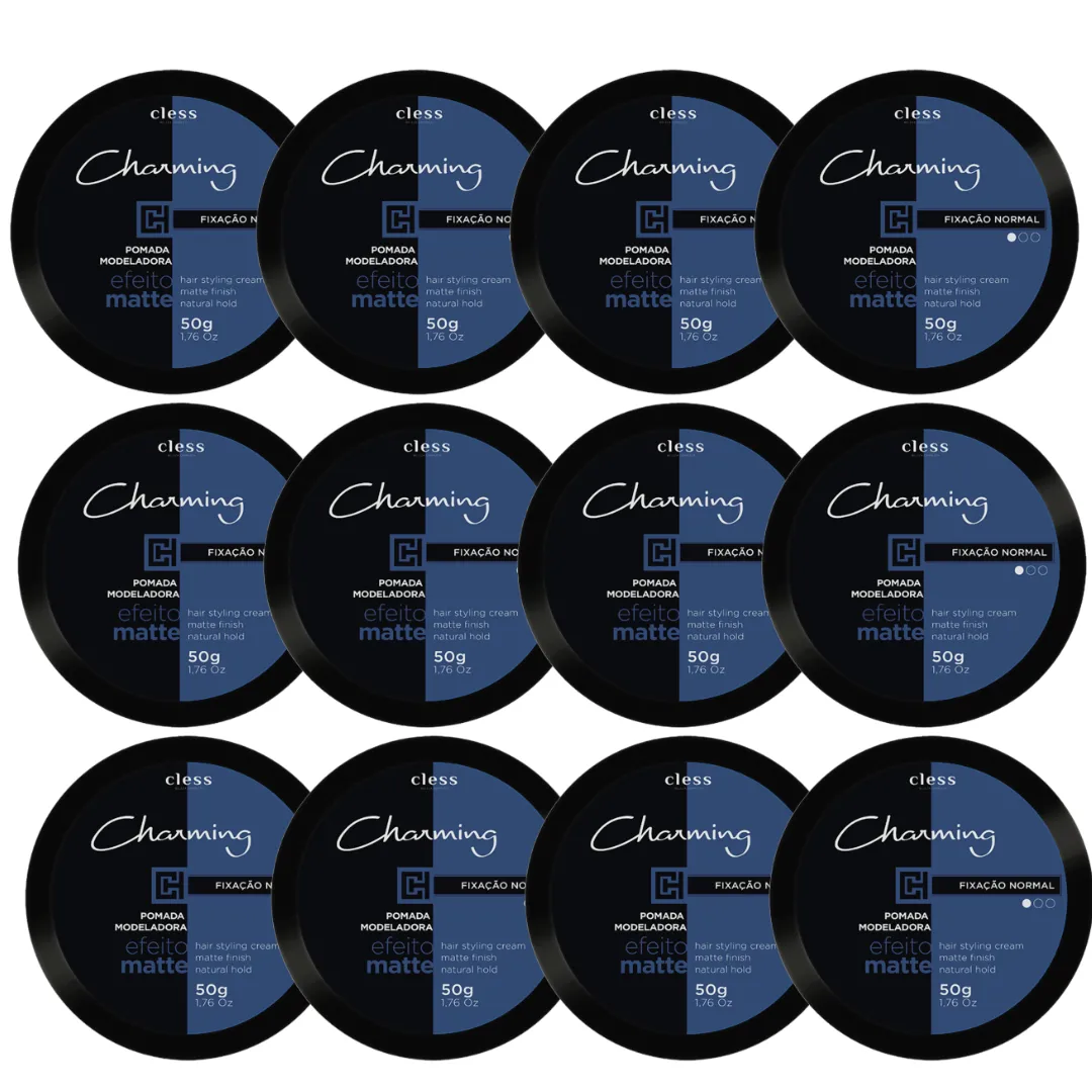 Cless Charming Men Pomada Matte 50g - Blue - 12 Unidades