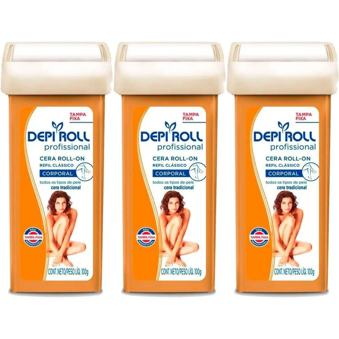 DepiRoll Rollon Cera Corporal Mel Clássica 100g - 3 Unidades