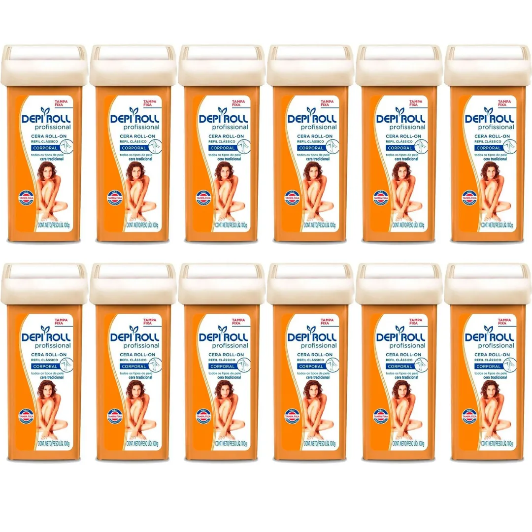 DepiRoll Rollon Cera Corporal Clássica 100g - 12 Unidades