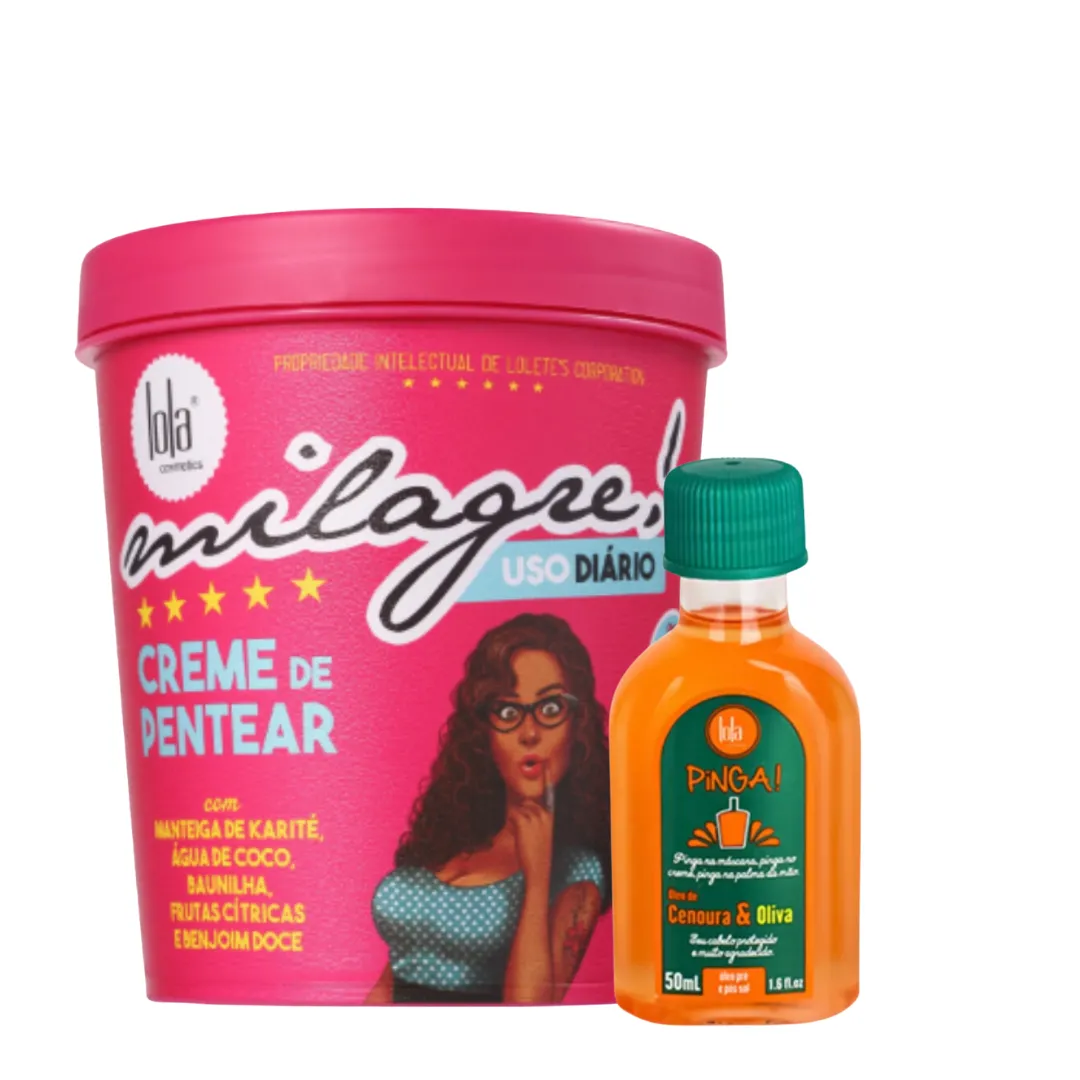 Lola Milagre Creme p/ Pentear + Pinga! Óleo Cenoura |ByLinda