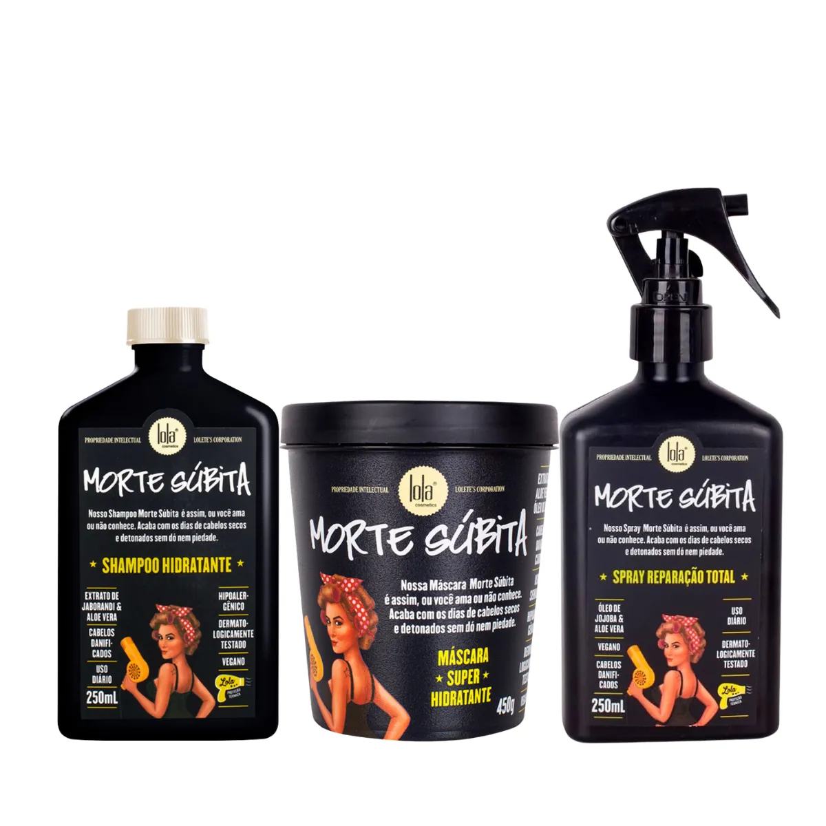 Lola Morte Súbita Shampoo + Máscara + Spray Reparação