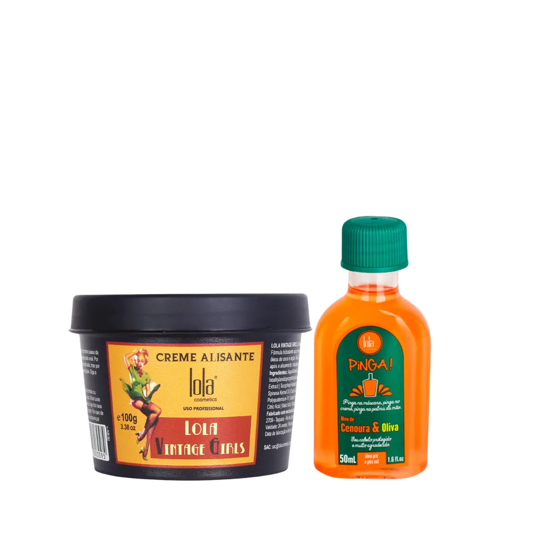 Lola Vintage Girls Alisante 100g + Pinga! Óleo Cenoura e Oliva