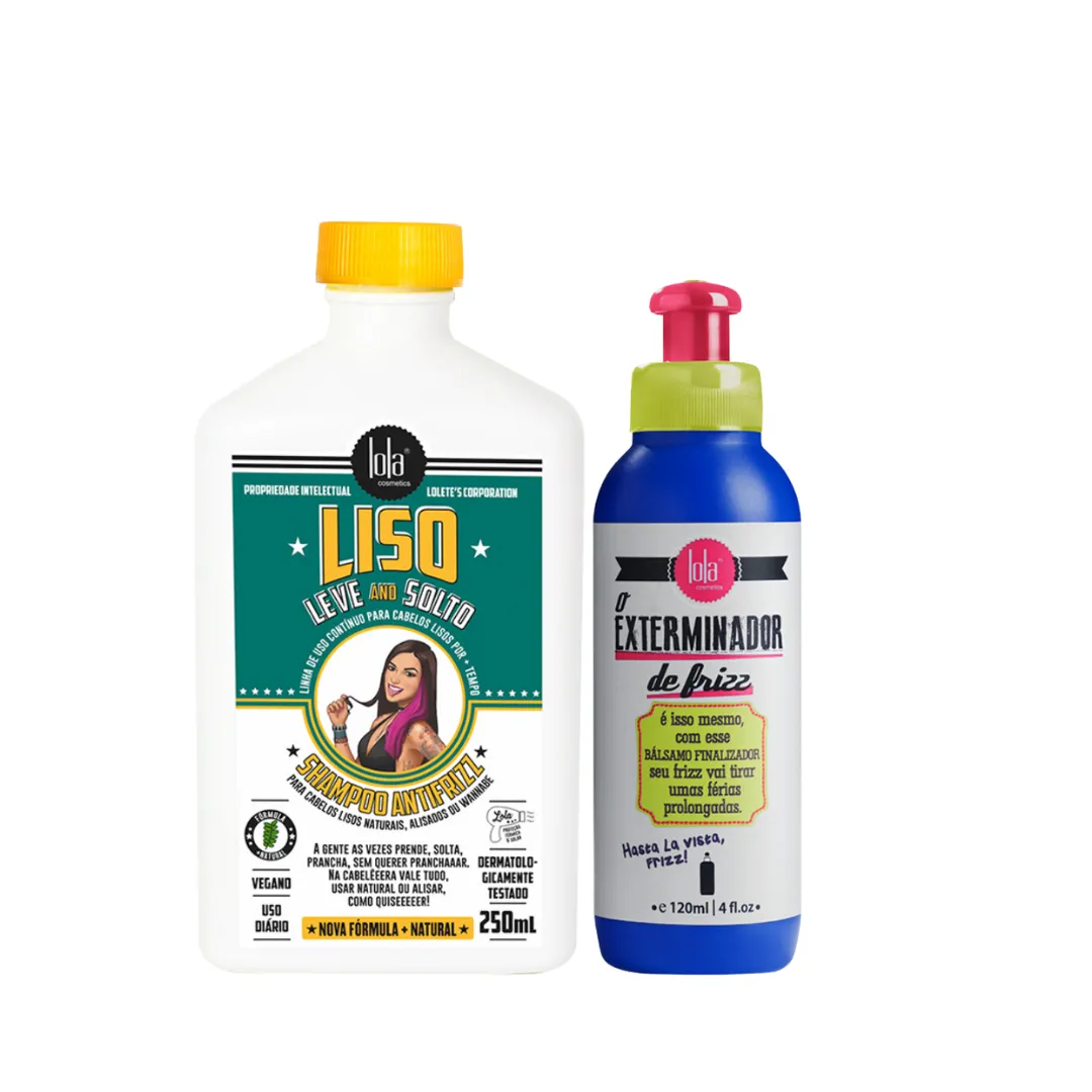 Lola O Exterminador de Frizz Balsámo + Liso Leve Solto Shampoo