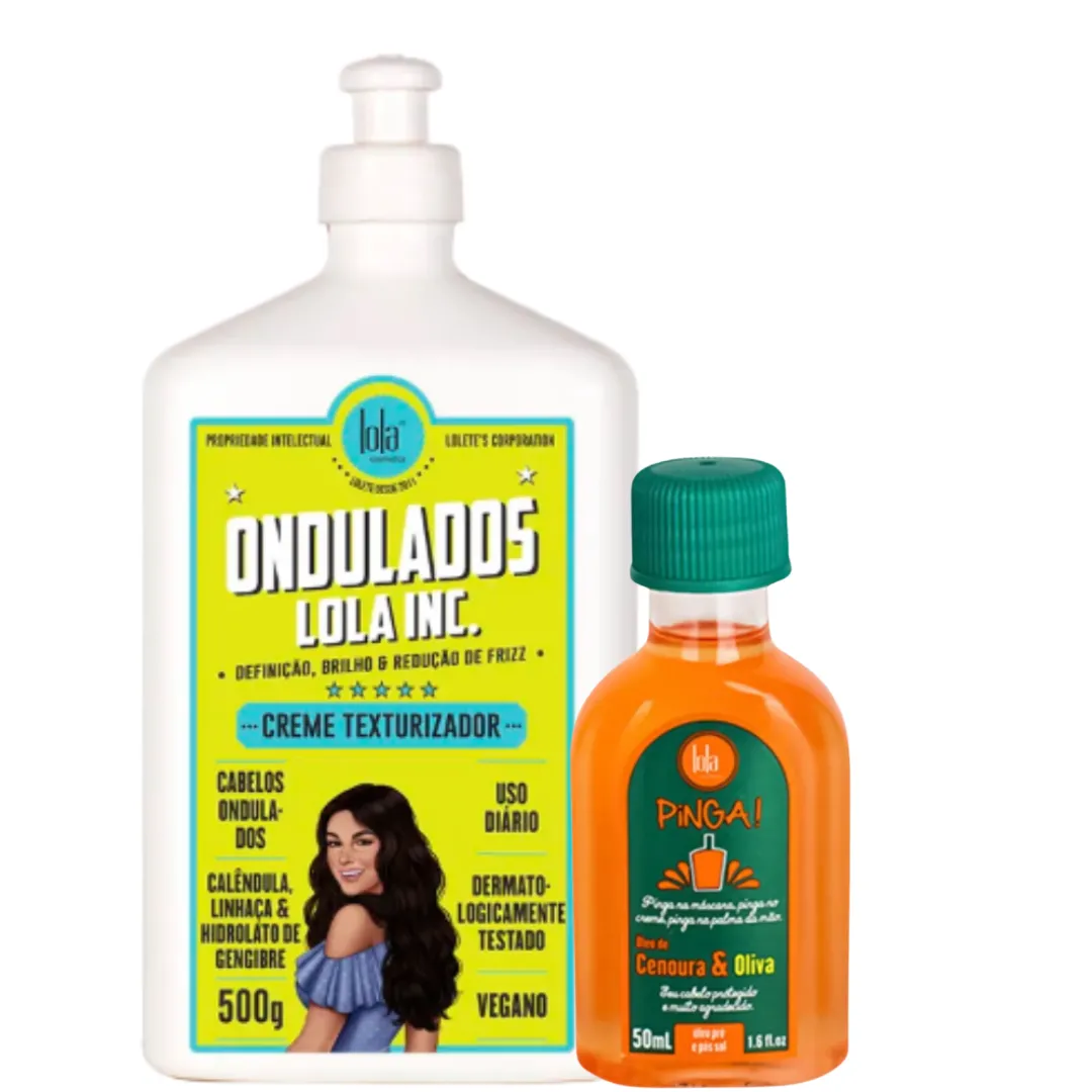 Lola Ondulados Creme Texturizador + Óleo Cenoura e Oliva