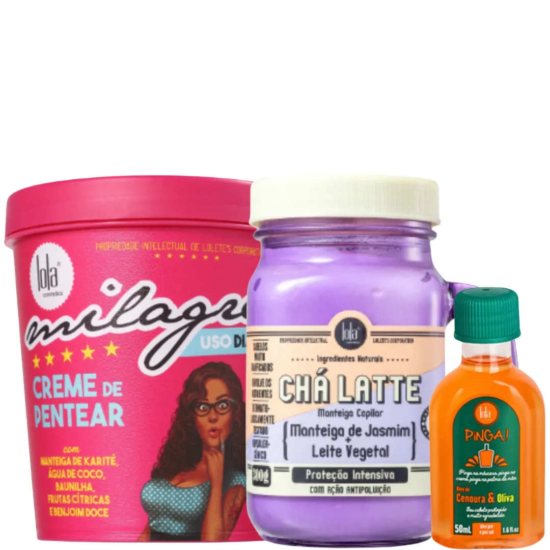Lola Jasmin Masc + Milagre Creme para Pentear + Óleo Cenoura