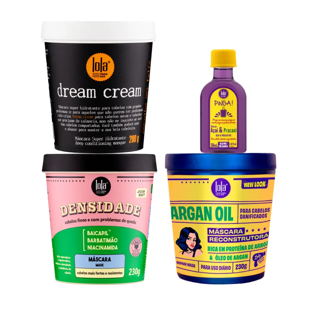 Lola Cronograma Argan + DreamCream + Densidade + Óleo Açaí