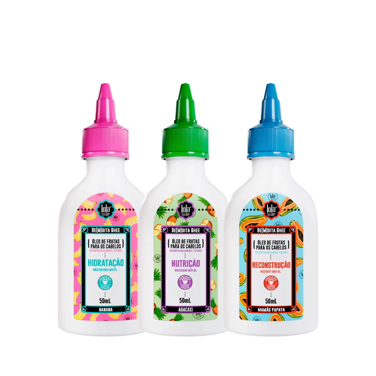 Lola Cronograma Bemdita Ghee 3x Óleo Hidratação + Nutrição + Reconstrução