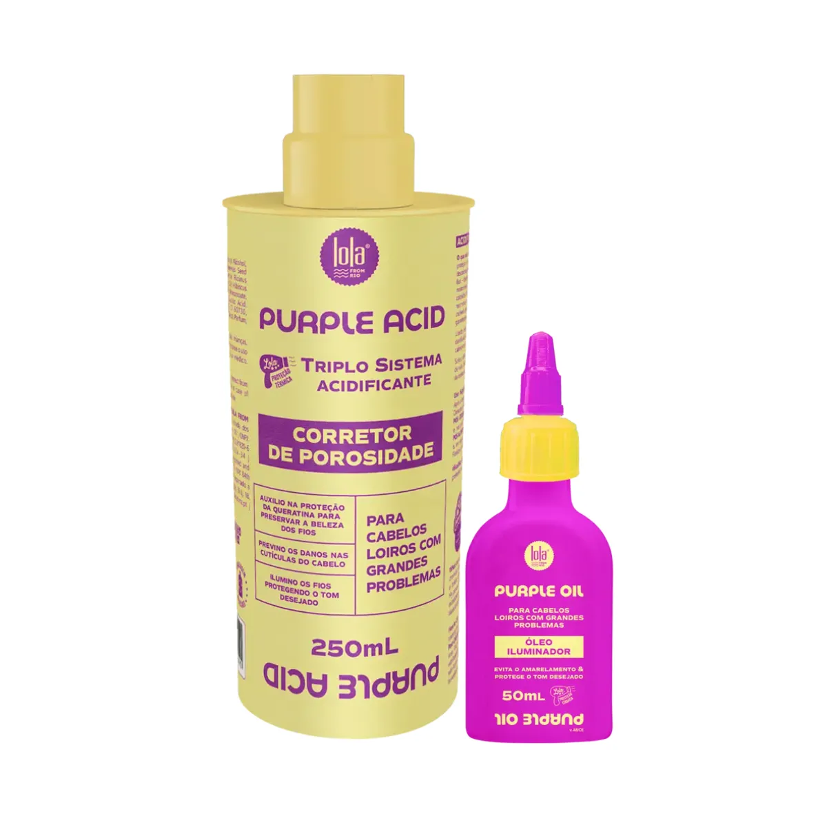 Kit Lola Purple Acidificante 250ml + Óleo 50ml | By Linda