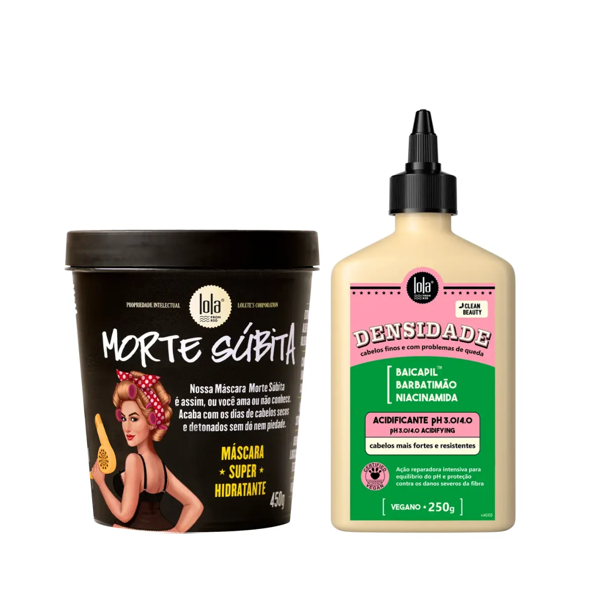 Kit Lola Morte Subita Masc 450ml + Densidade Acidificante 250ml | By Linda