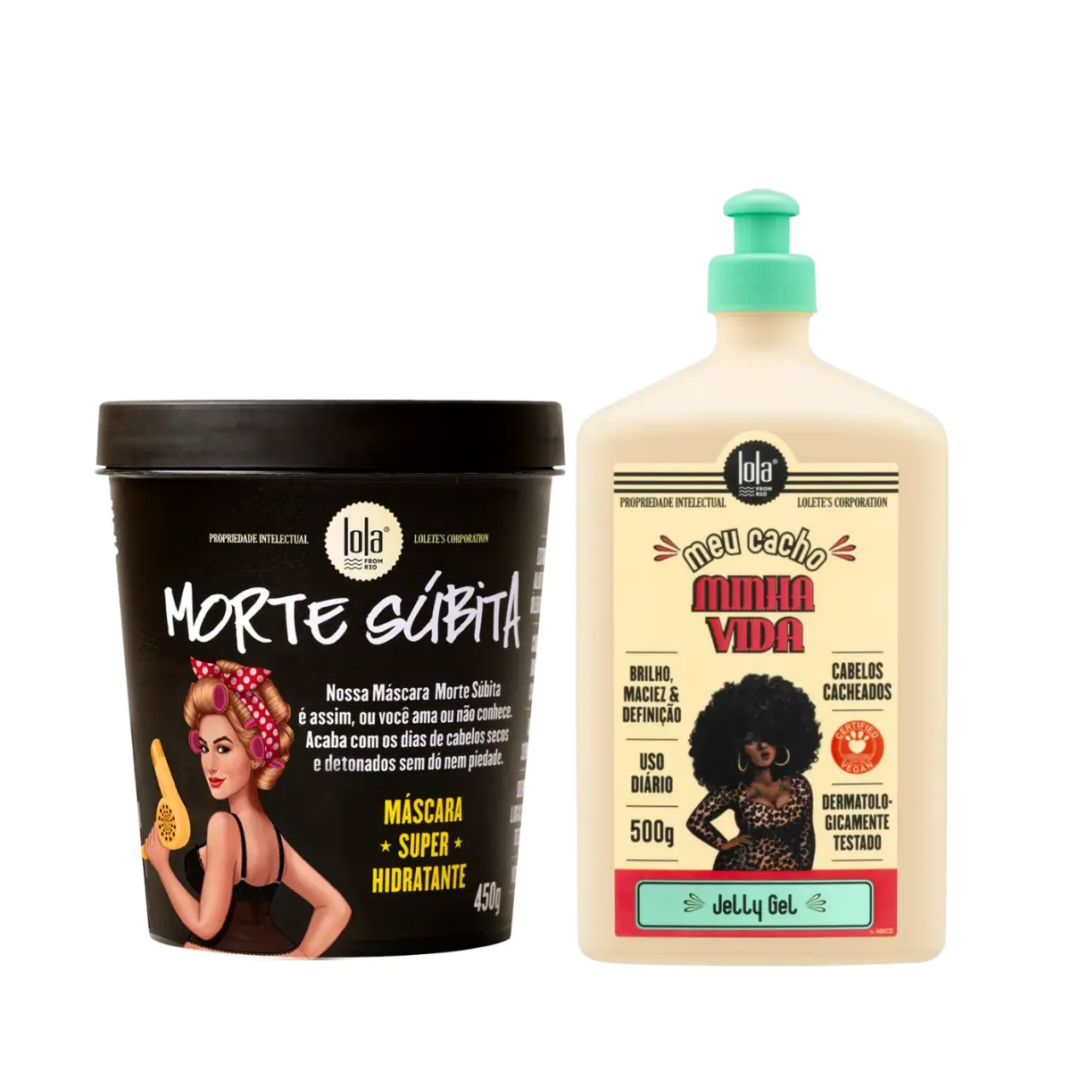 Kit Lola Morte Subita Masc 450ml + Meu Cacho Jelly Gel 500ml | By Linda