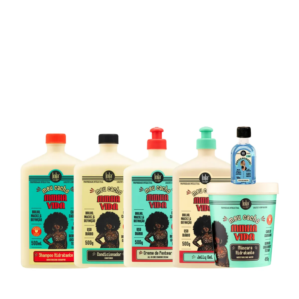 Kit Lola Meu Cacho Minha Vida Completo + Danos Vorazes Óleo Reparador 50ml | By Linda