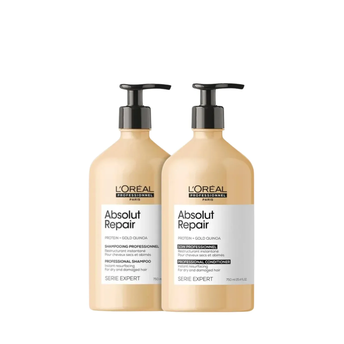 Loreal Absolut Repair Gold Shamp 750ml + Cond 750ml