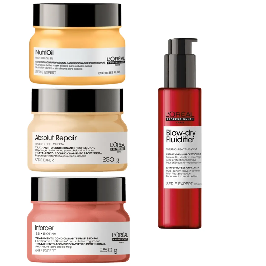 Loreal Cronograma AbsRepair+Inforcer+NutriOil+Fluidifier | ByLinda