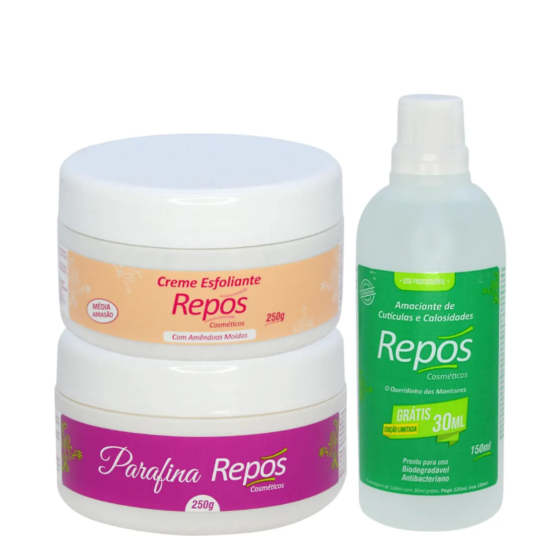 Kit Repos Amaciante + Esfoliante + Parafina | ByLinda