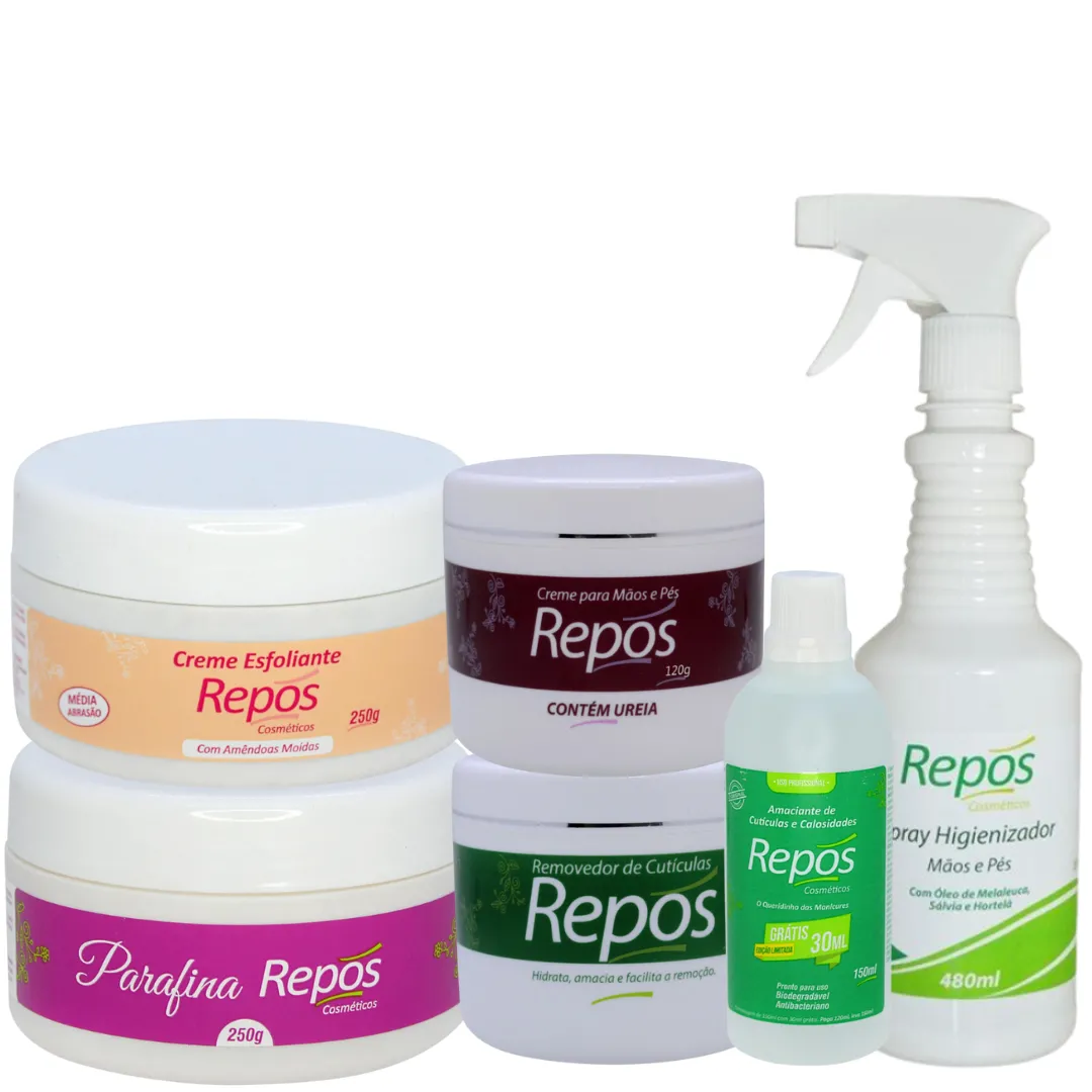 Repos Amaciante +Removedor +Uréia +Esfoliante+Parafina+Spray