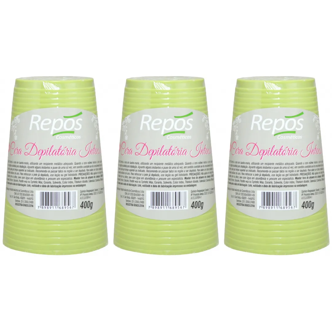 Kit Repos Cera Depilatória Intensive 400g - 3 Unidades
