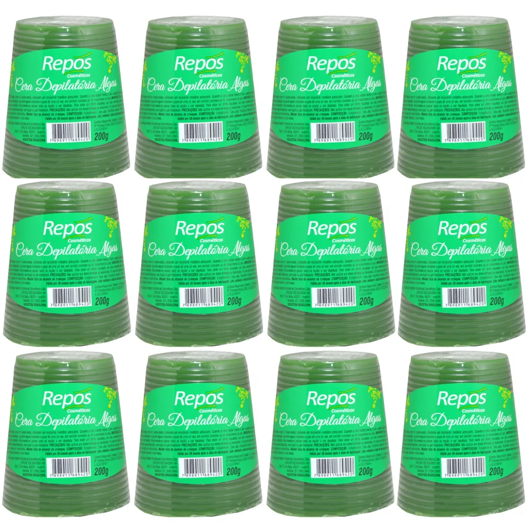 Kit Repos Cera Depilatória Algas 200g - 12 Unidades