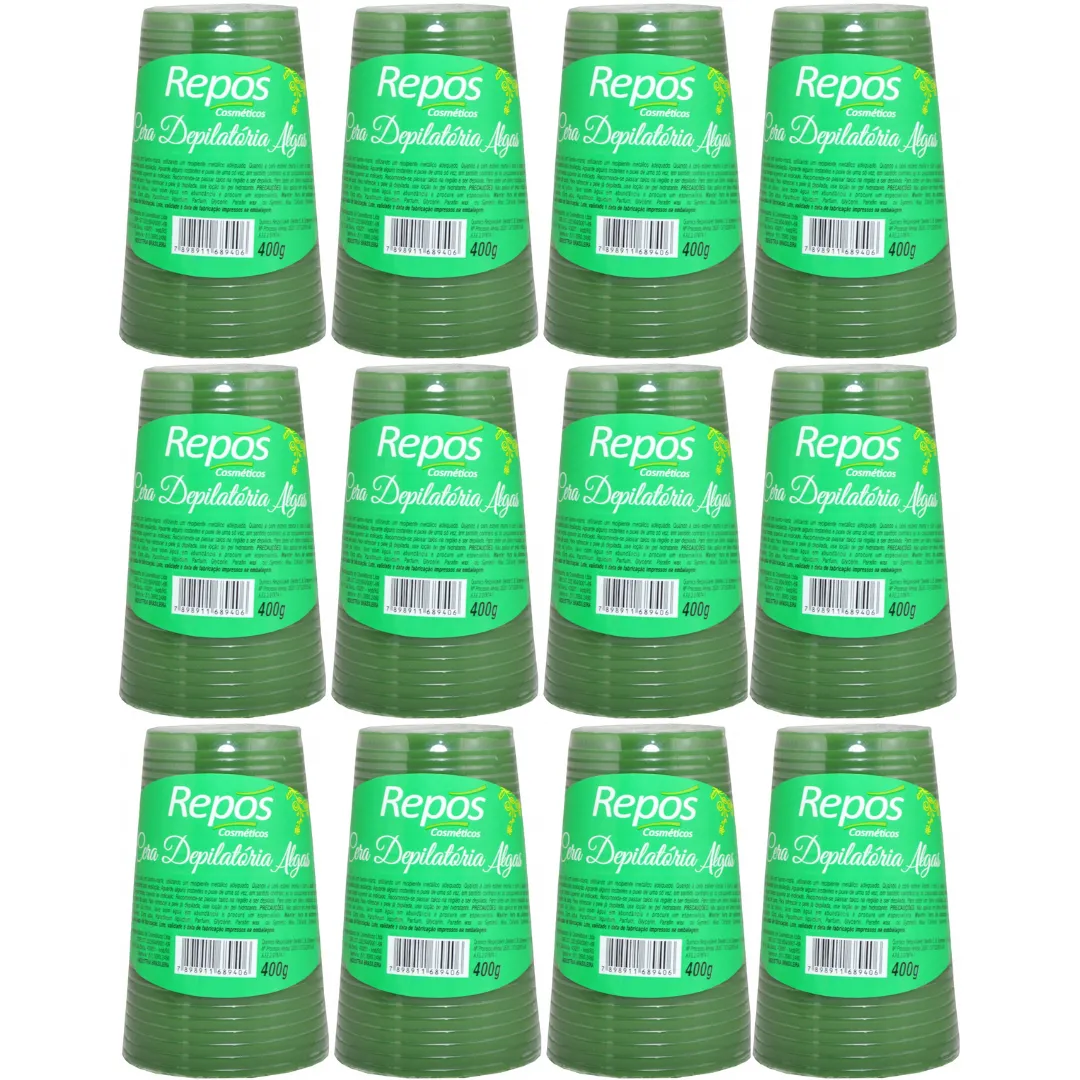 Kit Repos Cera Depilatória Algas 400g - 12 Unidades