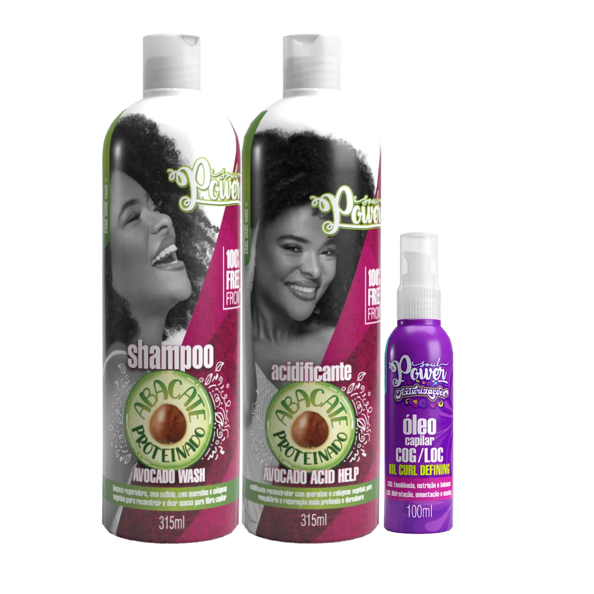 Soul Power Abacate Shampoo + Acidificante + Óleo COG/LOG