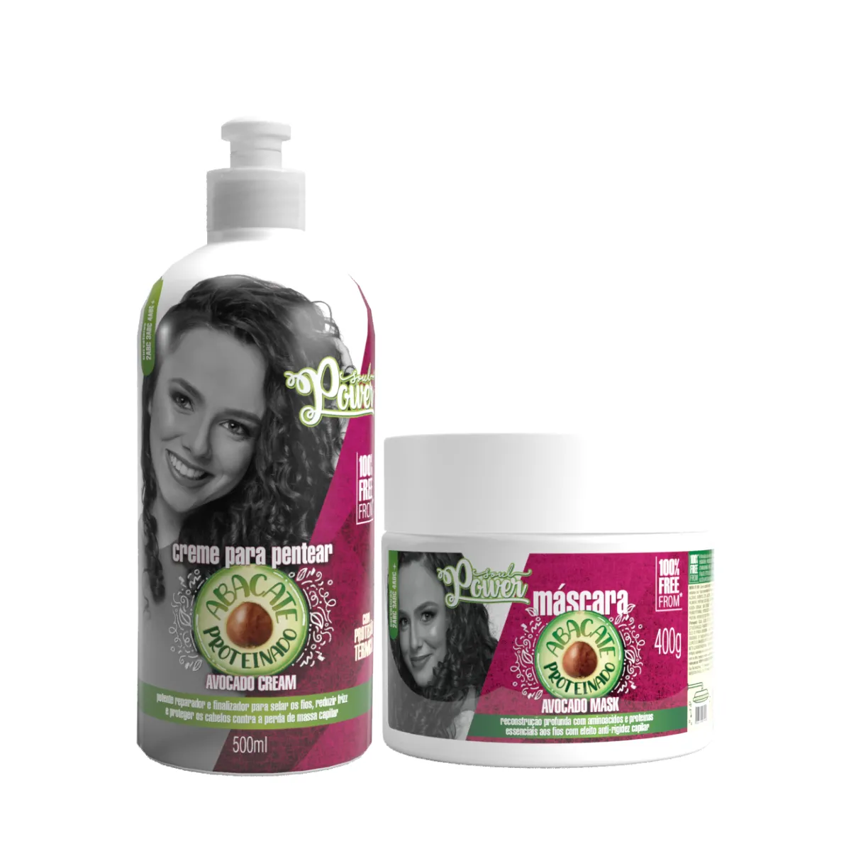 Soul Power Abacate Mascara 400ml + Creme p/ Pentear 500ml