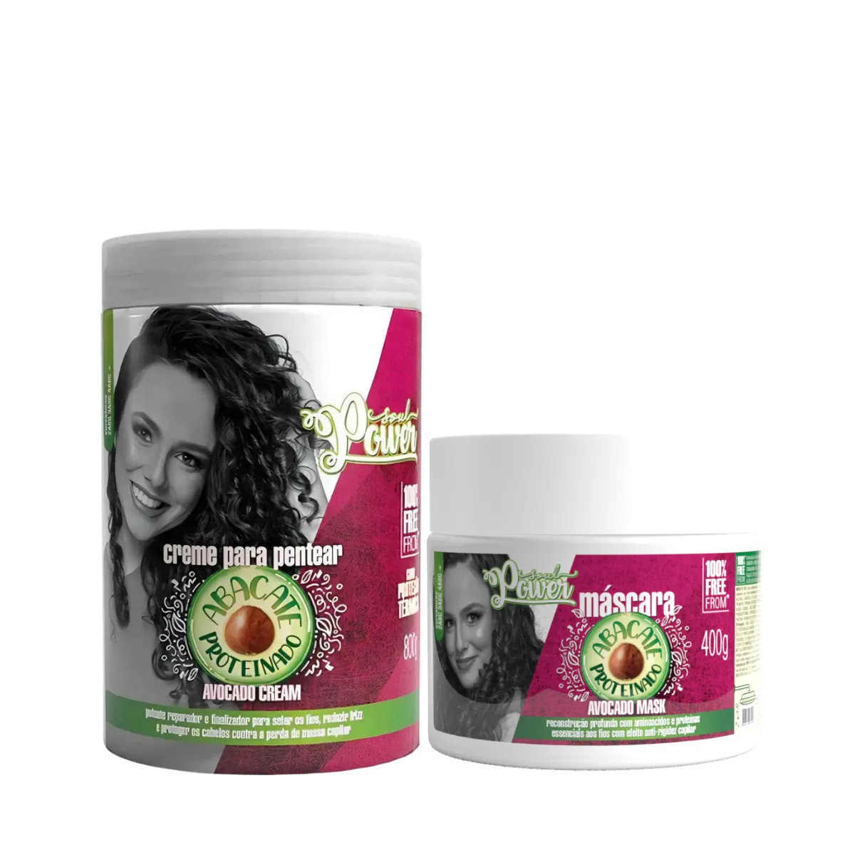 Soul Power Abacate Mascara 400ml + Creme p/ Pentear 800ml