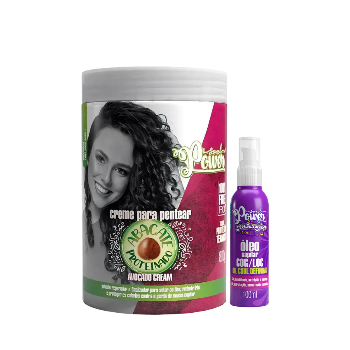 Soul Power Abacate Creme p/ Pentear 800ml + Óleo COG/LOG