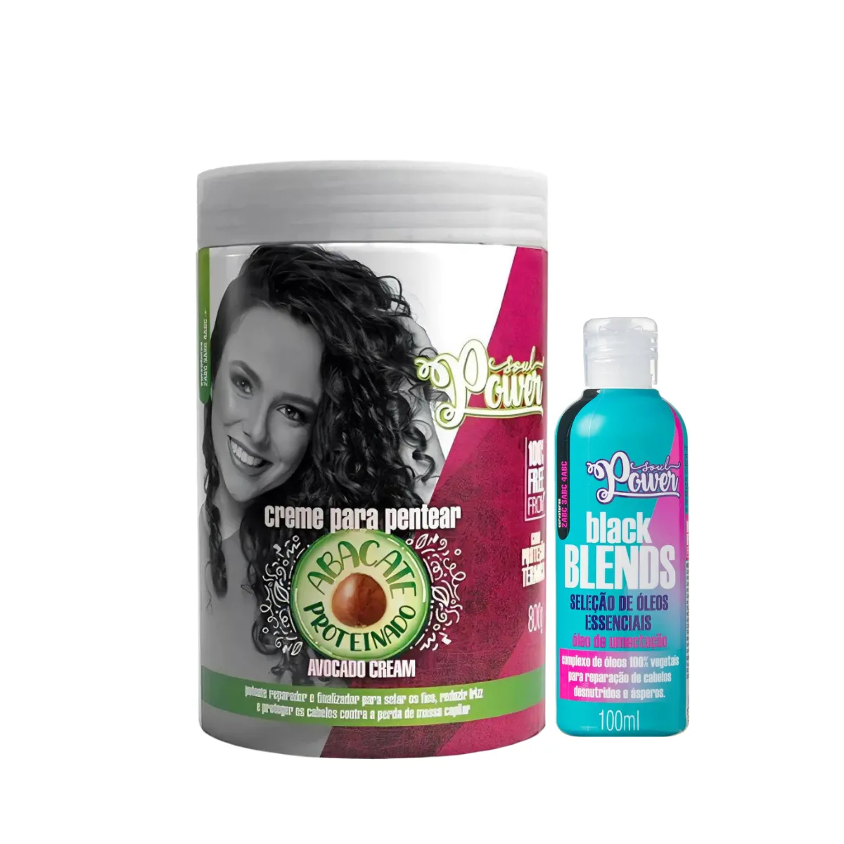 Soul Power Abacate Creme p/ Pentear 800ml + Blends Óleo