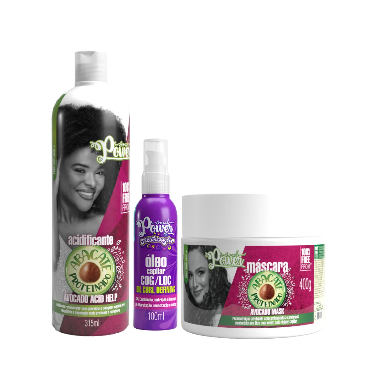 Soul Power Abacate Mascara + Acidificante + Óleo COG/LOG