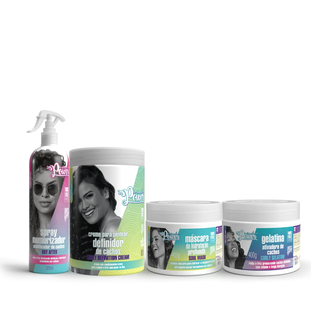 Soul Power Curly Definition Creme Pentear 800ml + Máscara + Day After + Gelatina