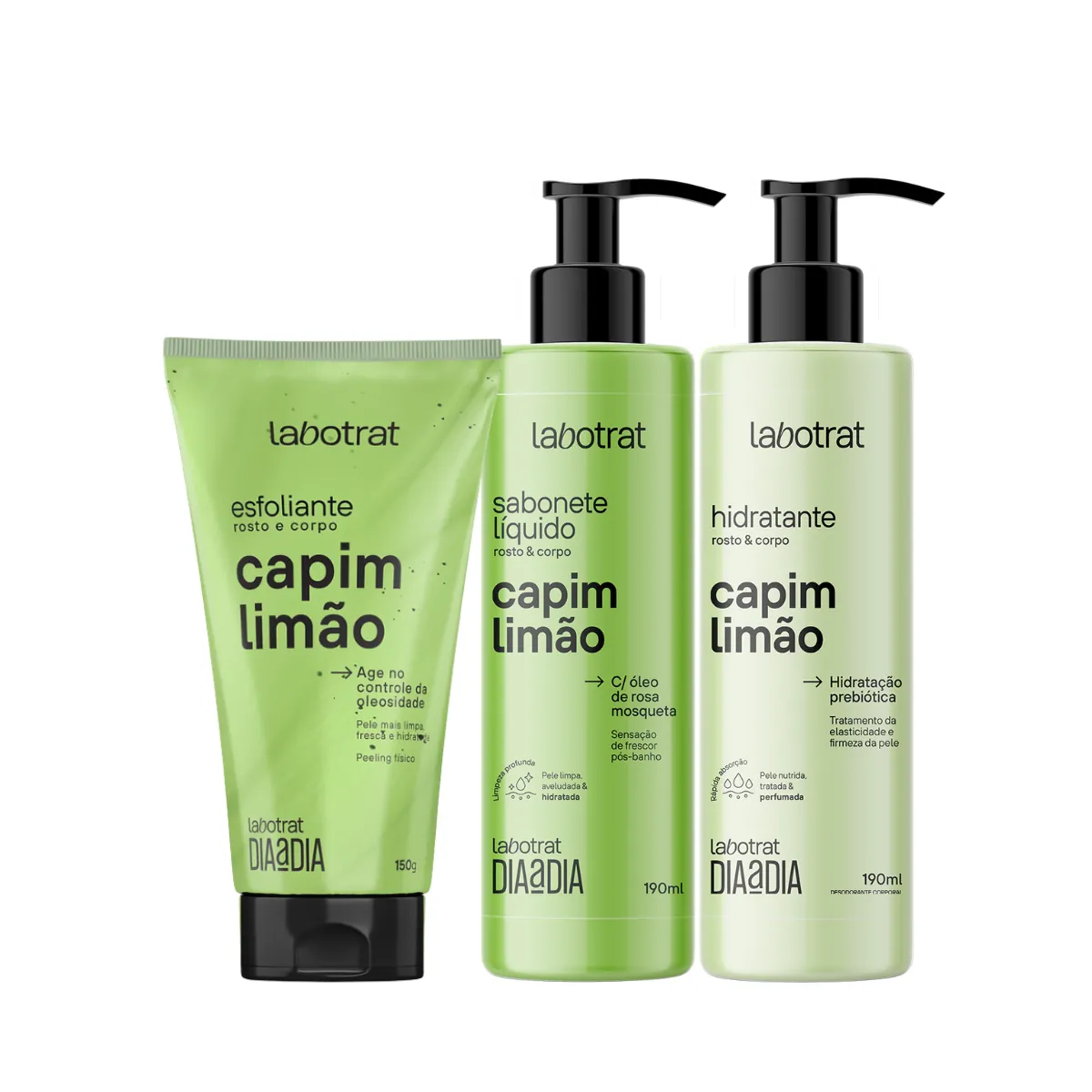 Kit Dia a Dia Capim Limão Esfo 150ml + Sabo + Hidra | ByLinda