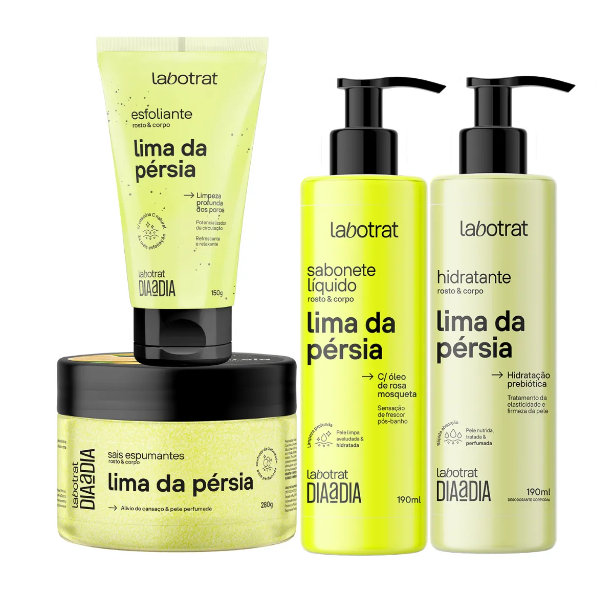 Kit Lima da Pérsia Esfo 150ml + Sabo + Hidra + Sais | ByLinda