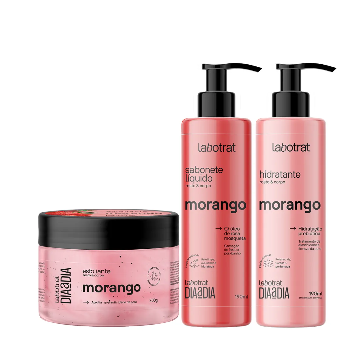 Labotrat Morango Esfoliante 300ml + Sabonete + Hidratante