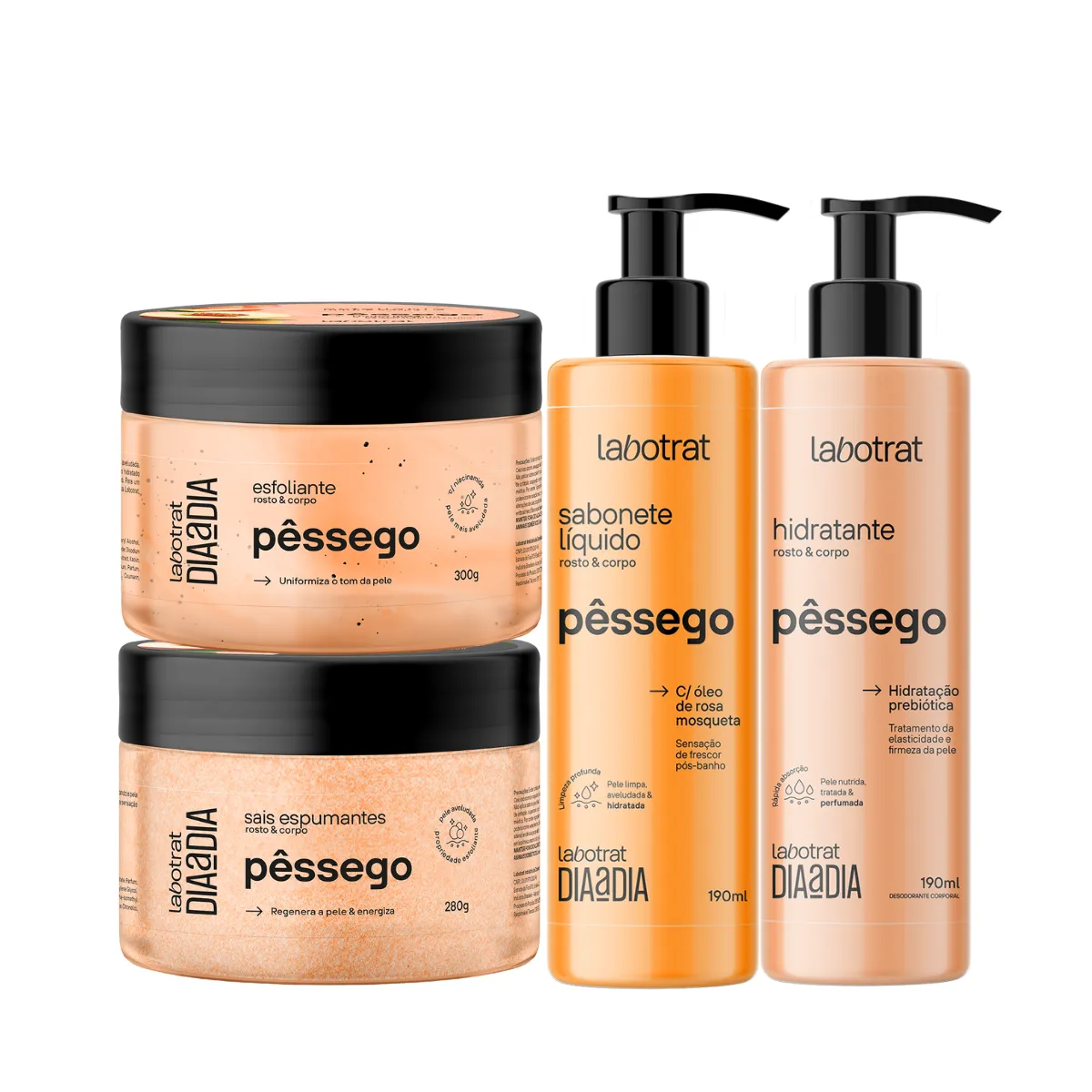 Kit Dia a Dia Pêssego Esfo 280ml + Sabo + Hidra + Sais