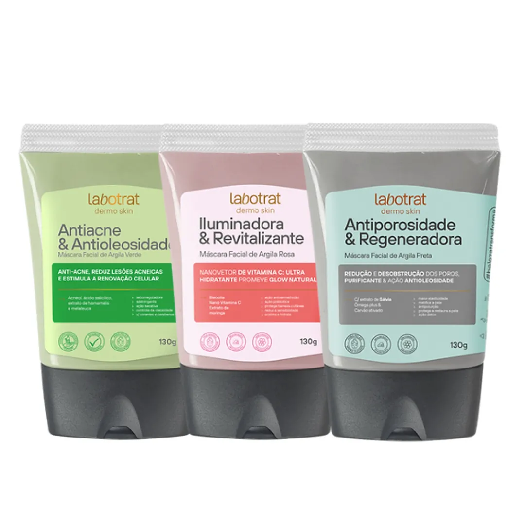 Labotrat Máscara Facial Argila Rosa + Verde + Preta