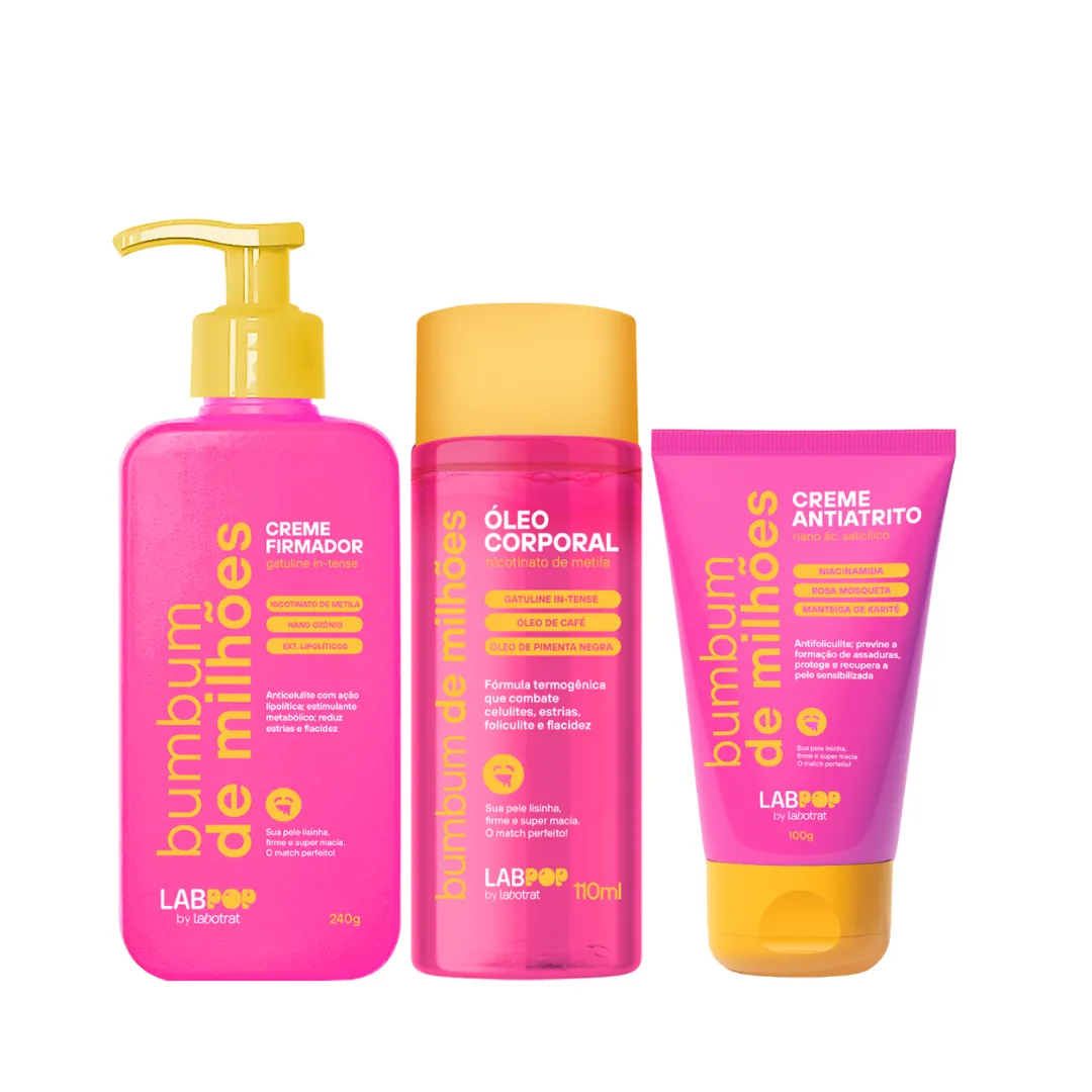 Labotrat Bumbum de Milhões Creme Firmador + Óleo + Creme Antiatrito