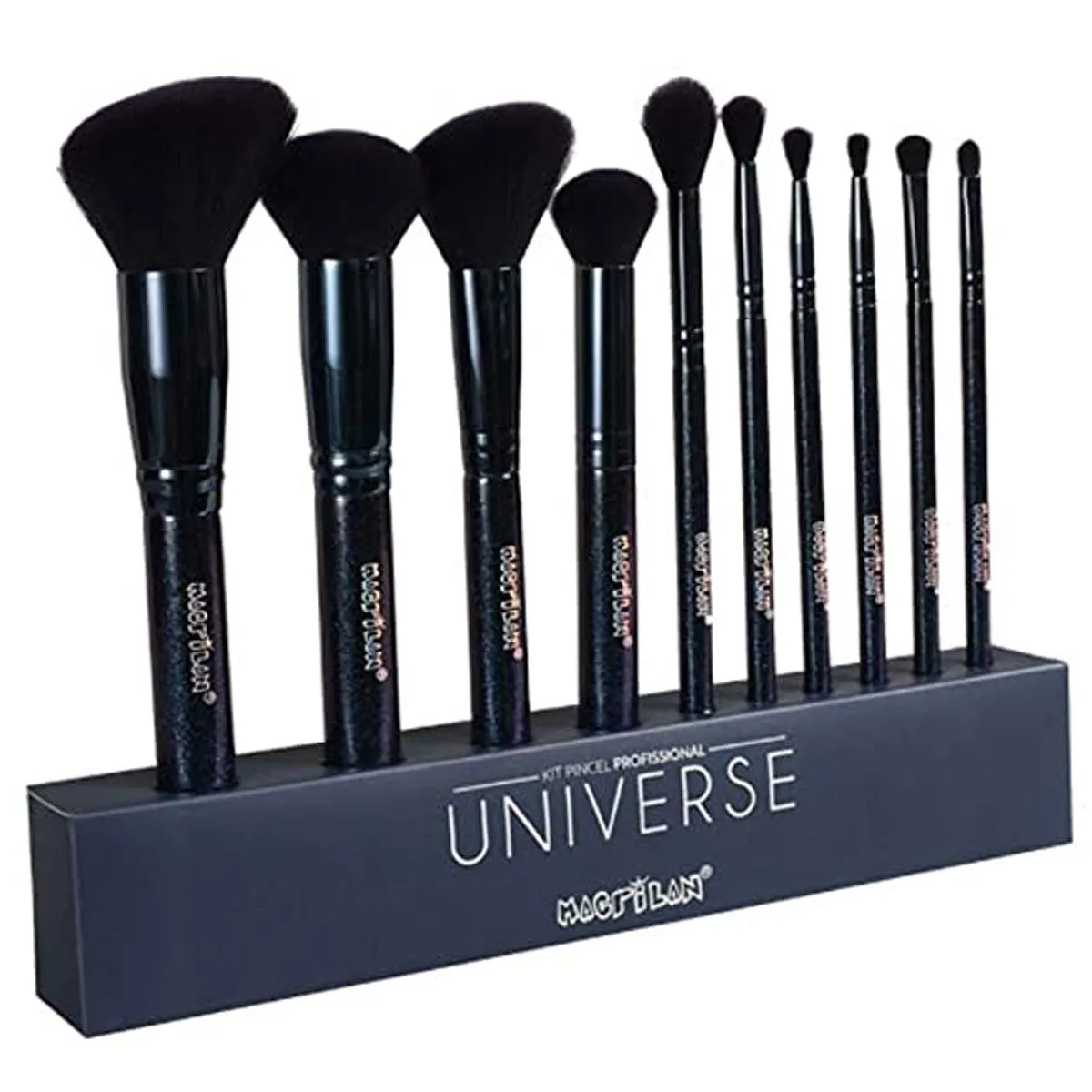 Kit com 10 Pincéis Profissionais Universe Macrilan ED600