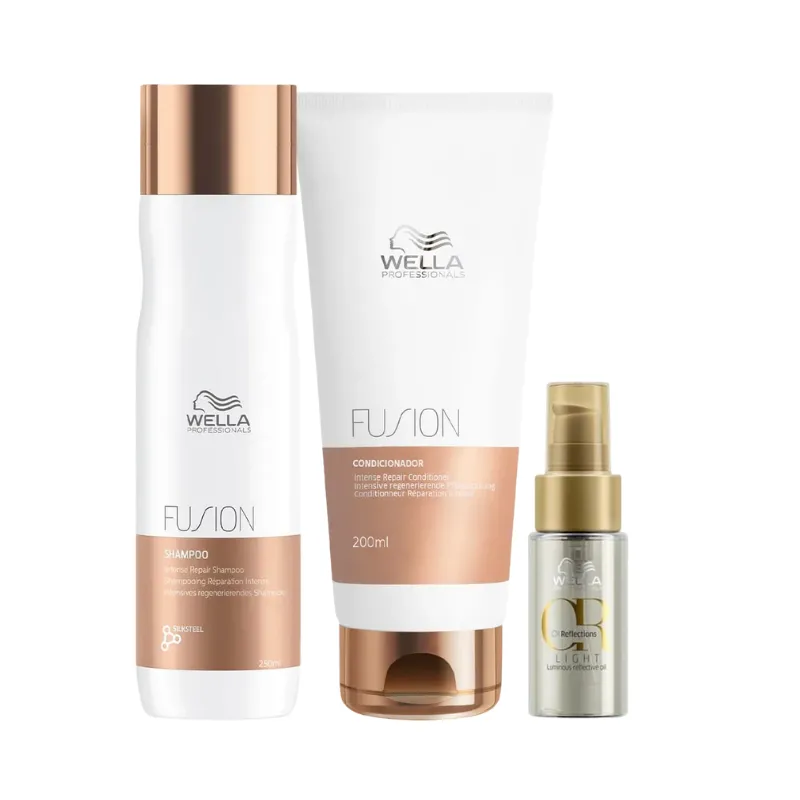 Kit Fusion Sh 250ml + Cond 200ml + Óleo Light 30ml | LINDA