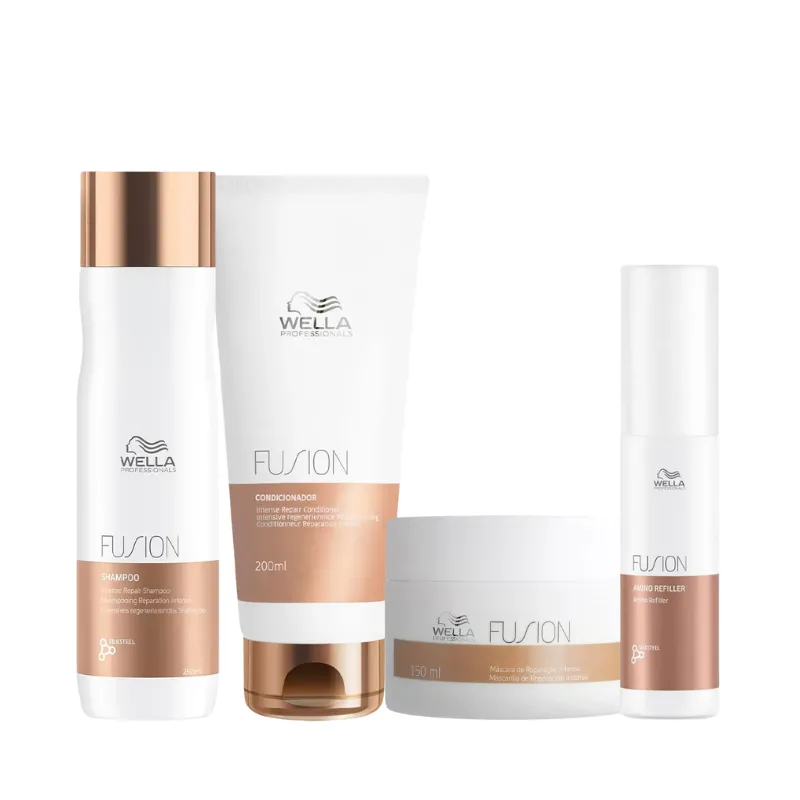 Kit Wella Fusion Trio Completo + Tratamento Amino 70ml | LINDA